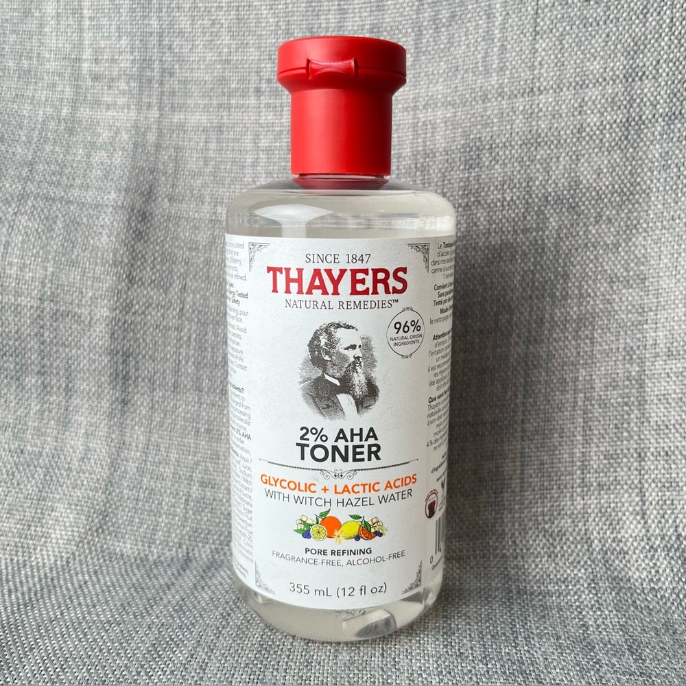 Thayers 2% AHA Exfoliating Toner with Glycolic + Lactic Acid Witch Hazel Water